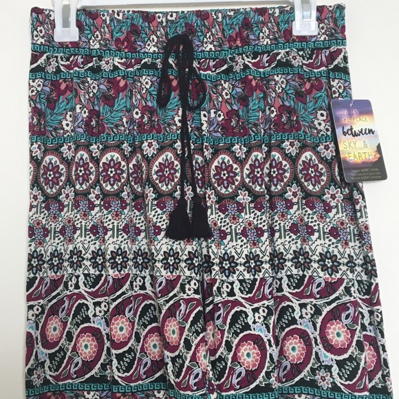 BeBop floral print soft palazzo relaxed pants - Picture 3 of 8